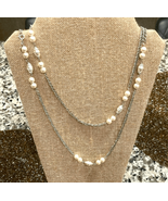 Sarah Coventry Signed Vintage Silver Tone Pearl Beaded Long Fashion Neck... - £14.70 GBP