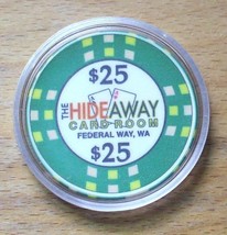 (1) $25. Hideaway Casino Chip - Federal Way, Washington - 2003 - $18.95