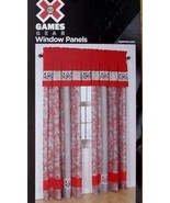 X GAMES DRAGON RED GRAY VALANCE AND CURTAIN DRAPES WINDOW TREATMENT NEW - €35,71 EUR