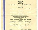 Hotel Lafayette Dinner Menu 1944 Atlantic City New Jersey - $21.85