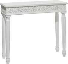 Deco 79 Wood Scroll Intricately Carved Console Table, 36&quot; X 12&quot; X 30&quot;, White. - £150.18 GBP