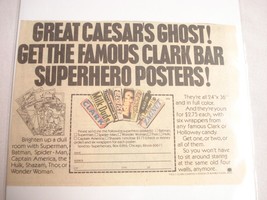 1978 Clark Bar Ad Superhero Posters Milk Duds, Clark Bar, Zagnut, Black Cow - £6.31 GBP