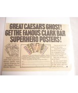 1978 Clark Bar Ad Superhero Posters Milk Duds, Clark Bar, Zagnut, Black Cow - £6.33 GBP