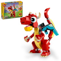 LEGO Creator 3 in 1 Red Dragon Toy, Transforms from Dragon Toy to Fish T... - £26.57 GBP