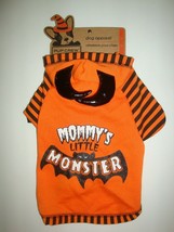 Pup Crew Pet Dog Halloween Costume Hoodie Sweatshirt Mommy&#39;s Little Mons... - £22.15 GBP