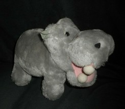 13&quot; Vintage 1977 Dakin Grey Baby Hippo Hippopotamus Stuffed Animal Plush Toy - £29.14 GBP