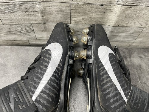 Nike Football Cleats Men 9M Alpha Menace Pro 2 Shoes Black Leather Mid Top Strap Item image 13