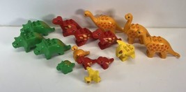 Vintage Lego Duplo Dinosaurs Lot Of 14 Brachiosaurus Triceratops T Rex &amp; More - £98.89 GBP