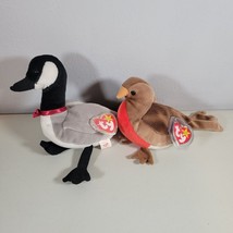 Ty Beanie Babies Plush Lot Loosey Goose and Bird Swing Tag Protector Tags Damage - $14.98