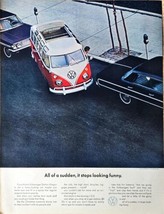 VW Bus All of a sudden it stops looking funny Volkswagen 1964 Vintage Print Ad - $7.84