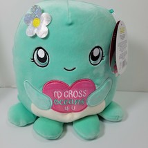 Valentine Day Olina Squishmallow 8” NWT 2022 Plush Octopus Flower Heart ... - $14.01