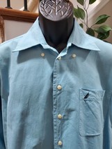 Nautica Men&#39;s Blue Cotton Long Sleeve Collared Buttons Down Casual Shirt... - £19.07 GBP
