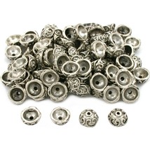 Bali End Bead Caps Antique Silver Plated Approx 100 - £24.36 GBP