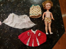 VINTAGE Penny Brite Doll 1963 Deluxe Reading Corp 8&quot; Original Red Dress ... - $49.52