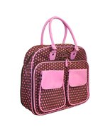 Cricut Cgull Cartridge Canvas Storage Tote, Brown/Pink Polka Dot - $985.58 MXN