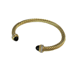 David Yurman Cable Black Onyx Yellow Gold Bracelet  - £2,079.08 GBP