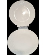 SET OF 4 Corelle BELLA FAENZA White Raised Pattern 8.5&quot; LUNCHEON SALAD P... - $16.83