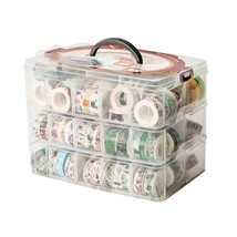 Washi Tape Box Organizer Storage,Divider Closet Container,With 30 Adjustable Com - £32.16 GBP