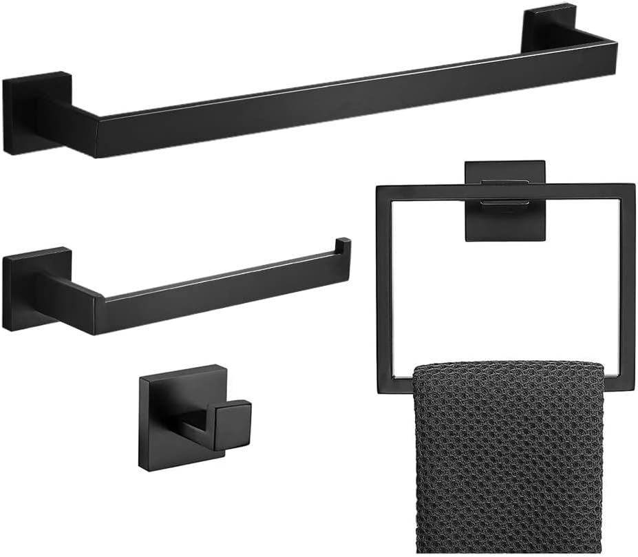 4-Piece Bathroom Hardware Accessories Set, Towel Bar Sets Include Towel Bar - $50.93