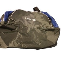 United Airlines Travel Bag Duffel Blue Gray Strap Weekender Luggage - £21.32 GBP