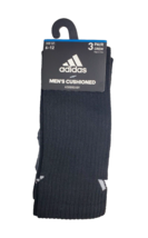 Adidas Socks Mens AeroReady Cushioned Crew 3 Pair Pack Shoe Size 6-12 NEW - £14.81 GBP