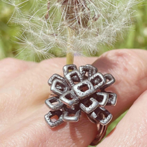 Starburst Sterling Silver Ring Unique 1970s Silver Rings Jewelry HOLIDAY... - $233.83