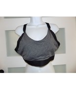 AVIA BLACK/GRAY HEATHERED WIRELESS REMOVABLE PADS SPORTS BRA SIZE XL (16... - $23.75