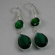 925 Sterling Silver Handmade Pear Green Quartz Gems Earring BES-1358 Her Gift - £14.95 GBP