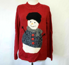 Talbots Snowman red Sweater long sleeve Kids Junior Size 16 - £16.77 GBP