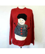 Talbots Snowman red Sweater long sleeve Kids Junior Size 16 - $20.99
