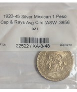 1920-1945 Silver Mexican 1 Peso Cap &amp; Rays Avg Circ (ASW 3856 oz) Coin - $25.95