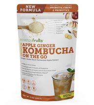 Essenzefruits Apple Ginger Kombucha Tea Powder Mix Beverage  Sugar Free, Fermen - £22.62 GBP