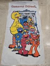 Vintage Sesame Street Beach Bath Towel Bright Colorful Flaws - $19.99