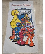 Vintage Sesame Street Beach Bath Towel Bright Colorful Flaws - $27.34 CAD