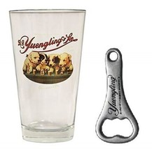 Yuengling Brewery Dogs Traditional Beer Pint Glass &amp; Bottle Opener Set - £26.27 GBP