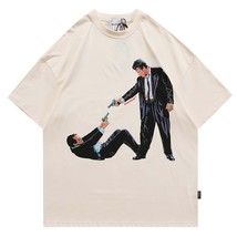 2021 Men Hip Hop T Shirt Streetwear Harajuku pistol T-Shirt Oversize Summer Shor - £105.88 GBP