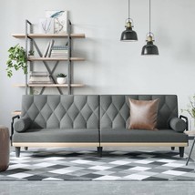 Sofa Bed with Armrests Dark Gray Fabric - $7,198.24 MXN