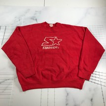 Vintage Starter Sweatshirt Mens Extra Large Bright Red White Star Logo C... - £18.48 GBP
