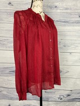 Simply Vera Wang Chiffon Button Front Top Women S Wine Red Cami Lined NWT $48 - £16.89 GBP