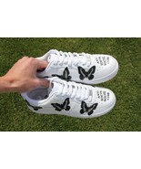 Custom Black Butterfly Air Force 1s – Hand-Painted White AF1s Mens Womens - $224.99