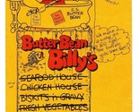 Butter Bean Billy&#39;s Menu Winter Haven Florida 1983 Jest Plain Good Food - £35.25 GBP