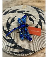 Pink Linen Blue Gemstone Dragonfly Brooch Pin - $284.91 MXN