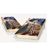 American Flag Christian Cross Patriotic Cornhole  Board Vinyl Wrap Lamin... - £42.36 GBP