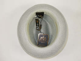 Men's BRUNO CAPELO Stingy Brim Fedora Braid Straw Hat Santa Cruz SC617 Silver image 5