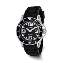 NEW Mens Chisel 44mm Black Silicone Strap Watch - £78.92 GBP
