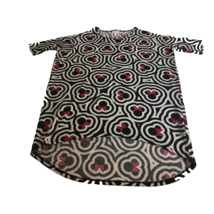 Disney Minnie Mouse Lularoe Irma XXS Black White Red Bow Geometric Tunic - £4.78 GBP