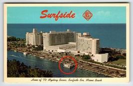 Postcard Florida Miami Beach Surfside Six Hotel Ocean Chrome Curt Teich Unused - £8.54 GBP