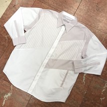 Men&#39;s Pelle Pelle White | Pink Long Sleeve Button Down Shirt  - £77.43 GBP