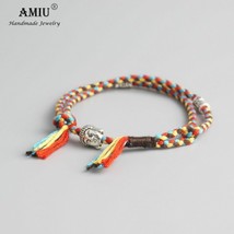 Tibetan Buddhist Lucky Woven Amulet Tibet Cord Bracelets &amp; Bangles For Women Men - £10.32 GBP