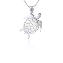 925 Sterling Silver Turtle Pendant Necklace - £19.02 GBP+